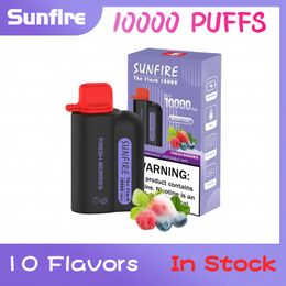 Festival Gifts SUNFIRE 10000 Puffs 10K Disposable E Cigarettes DTL Mesh Coil 20ml Rechargeable Electronic Cigs 10000 12000 Puff 10K 0% 2% 3% 5% In Stock Fast Ship Vapes