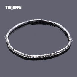 Crystal Rhinestone Anklets Silver Plated Stretch Bridal 1 Row Single Anklet AnkleBracelet Foot Chain Party Accessories for Women239a