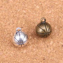 27pcs Antique Silver Plated Bronze Plated 3D basketball Charms Pendant DIY Necklace Bracelet Bangle Findings 11mm2126