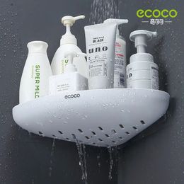 Bathroom Shelves ECOCO Bathroom Storage Shelf Shower Snap Up Corner Shelf Shampoo Holder Basket Shelf Wall Shelves for Shelving Kitchen 231204