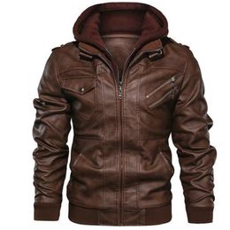 Men's Outerwear Coats Leather Faux Leather Large size men's men's PU leather jacket men's European and American motorcycle suit with plush leather jacket