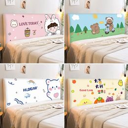Bedspread Cute Girl Stretch Dust Proof Furniture Bed Head Cover Polyester Print Cartoon Bedside Living Room Sofa Headboard Slipcover Cover 231205