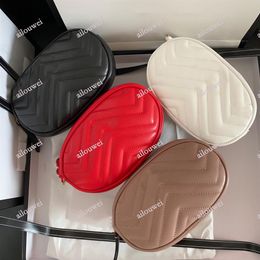 Designer Marmont waist bags hi quality brand leather belt handbags red black Chest pack camera bag298G
