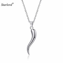 Pendant Necklaces Italian Horn Necklace 925 Sterling Silver 18 Cable Chain Cornicello Cornetto Amulet Jewellery P13274B240n