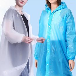 Raincoats 1PC Adult Waterproof Raincoat Reuseable EVA Rain Poncho For Kids Girls WomenTransparent Clear Rainwear Suit Student