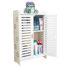 White wood Bathroom Shelve Rack Toilet Storage Rack Hairdryer Toilet Toiletries Storage Cabinet Waterproof Without Punching2621