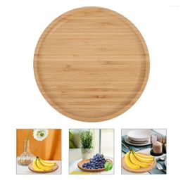 Plates Desk Tray Bamboo Dinner Storage For Breakfast Round Small Fruit Serving Platter