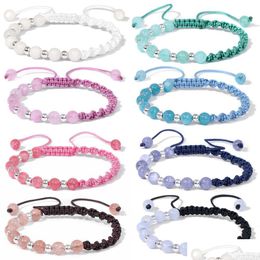 Beaded Natural Stone Hand Woven Adjustable Bracelet Colours String Rope Braided Friendship Bracelets For Women Jewellery Drop Delivery Dhhjo