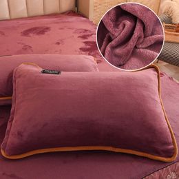 Pillow Case MIDSUM Soft Flannel Pillowcase Cover On Bedding Thinken Fleece Cushion Cover Winter Warm Plush Pillow Covers Home Decoration 231205