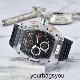 RICHARDSMILLES Designer Watche Watches Hot Selling Barrel Style Six Pin Fashion Cool Handsome Student Mens Womens