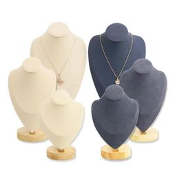 Jewelry Pouches Bags 918F Mannequin Necklace Display Stand Holder Showcase For Jewellry Window3334