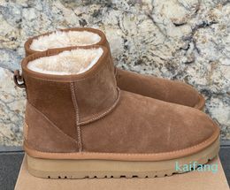 Tasman Slippers Chestnut Fur Slides Sheepskin Shearling Tazz New Mules Women Men Ultra Mini Platform Boot Slip-on Shoes Suede fashion tide windtight