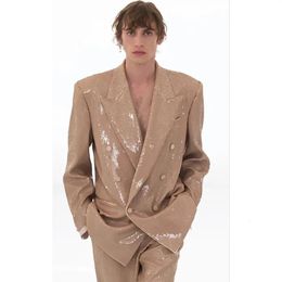 Men's Suits Blazers Full Men's Suit for Men Wedding Coat Pants Sequins Party Clothes Leisure Trousers Mens Suits Elegant Male Man Clothing Luxury 231205