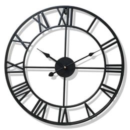 Wall Clocks Retro European Style Roman Numeral Clock Metal Material Sturdy And Durable Large Outdoor Garden Living Room Home Decor199R