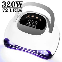 Nail Dryers Powerful 320W 72 LEDs Professional Dryer With Automatic Sensing LED Lamp For Curing All Gel Polish Drying 231204