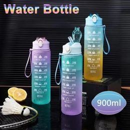 Water Bottles Sports Bottle Portable Leakproof Waterfles Plastic Drinkware Drinking Outdoor Travel Gym Fitness Jugs 231205