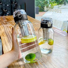 Water Bottles 1 Litre Glass Bottle Outdoor Travel Portable Drinking Drinkware Coffee 1000ML Waterbottle Heat Resisting 231205