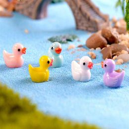 50pcs lot Cute Ducks Miniatures PVC Action Figures Animal Figurines Micro Landscape Mini Figurine Dollhouse Fairy Garden Decor201x