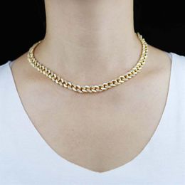 New Arrival Enamel Gold Colour Cuban Link Chain Half Enamel Half CZ Cubic Zirconia Cuban Choker Necklace Adjusted Slider Chains for332w