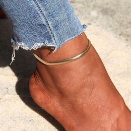 Anklets Snake Chain For Women Stainless Steel Bohemian Anklet Bracelet 2021 Trend Foot Beach Jewerly Accessories Mujer340u
