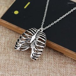 Chains Human Chest Anatomy Pendant Alloy Skeleton Necklace