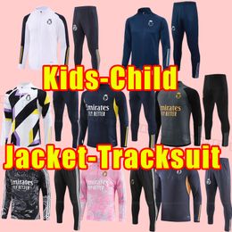 Kids child 23/24 CAMAVINGA HAZARD soccer tracksuits REAL MADRIDS BENZEMA RODRYGO RUDIGER MODRIC MARCELO ASENSIO LUCAS V TCHOUAMENI VALVERDE long sleeve jacket set