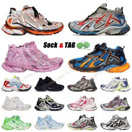 Mulheres Homens Designers Sapatos Balenciaha Paris Runner 7.0 Transmitir Sentido Treinadores Preto Branco Rosa Azul Luxo Balenciegas Sneakers 7 Casual Jogging Caminhadas Treinador Mens