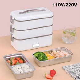 Electric Baking Pans 110V220V Lunch Box Food Container Portable Electric Heating Insulation Dinnerware Food Storage Container Bent345x