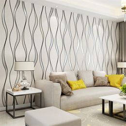 Suede wallpaper striped wallpaper bedroom living room TV background wall paper modern minimalist non woven wallpaper237y