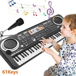 Keyboards Piano Kids Electronic Piano Keyboard Portable 61 Keys Organ with Microphone Education Toys Musical Instrument Gift for Child Beginner 231204