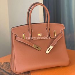 Leather Handmade Genuine Tote Litchi Togo Handbag Wax Lady Classic Top Bag Thread Calfskin H-Zipper Pattern Real Buckle Bags Women's Handbags MCMA