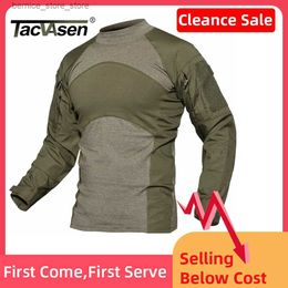 Men's Casual Shirts TACVASEN Oversize Long Sleeve Work tshirt Mens Summer Tactical T-shirt Combat Hunt Game Camouflage Clothing Ristops Tee Tops Q231205