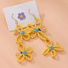 Dangle Earrings Rice Bead Butterfly Originality Figure Individuality Hand-knitted Bohemia Fashion Simple Multilayer Beaded