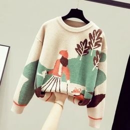 Womens Sweaters spring and autumn knitted sweater girls Western fashion slim casual cotton 231204