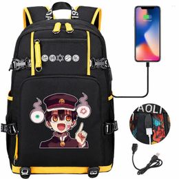 Backpack Toilet-bound Hanako-kun Bookbag Waterproof School Bags USB Charging Laptop Unisex Travel Bagpack Mochila