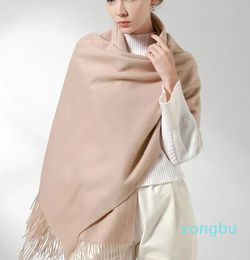 Scarves Real Wool Scarf Women Warm Shawls and Wraps for Ladies Stole Femme Solid Warps Winter Cashmere Luxury Pashmina