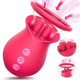 Sex Toy Massager Rose Sucking Vibrator Vibrating Clit Tongue Licking Vagina Nipple Clitoris Stimulation Female Toys for Women