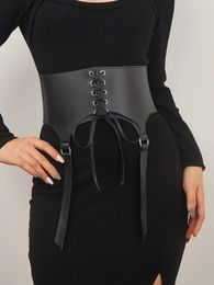 Other Fashion Accessories Lace up girdle Women underbust belts For Lady Black Doury Vintage cummerbund corset Sex Vest Waist Comeondear gothic harness 231205