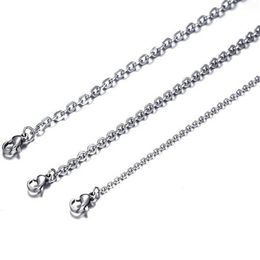 100pcs Lot Fashion Women's Whole in Bulk Silver Stainless Steel Welding Strong Thin Rolo O Link Necklace Chain 2mm 3mm w281k