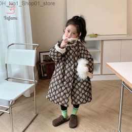 Down Coat Kids Thick Parkas Long Padding Coat Lightweight Outerwear Jacket Child Girl Winter Outer Warm Clothes For Children From 1 To 8 Y Q231205