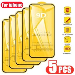 10PC Cell Phone Screen Protectors 9D Protective Glass Screen Protector for iPhone 14 13 12 11 Pro Max Mini 7 8 Plus Tempered Glass for iPhone 11 15 XR XS MAX 231205