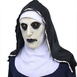 Party Masks The Nun Horror Mask Cosplay Valak Scary Latex Masks With Headscarf Full Face Helmet Halloween Party Props 220908218S