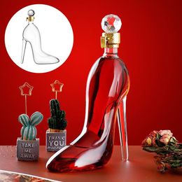 Wine Glasses 350ML High Heels Shape Decanter Luxurious Crystal Red Wine Brandy Champagne Glasse Decanter Bottle Home Bar Drinking 2232