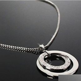 Pendant Necklaces Necklaces Pendant Crystal Rhinestone Long Chain Necklace Drop Delivery Jewelry Necklaces Pendants Dhcs8