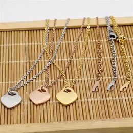 Classic Fashion Heart Beaded Chain Pendant Necklaces Design Stainless Steel Plated 3-layer 18k Gold for Women&Girl Valentine'269P