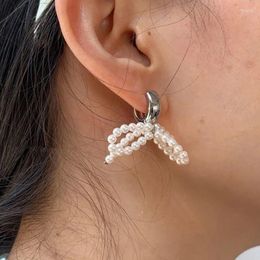 Hoop Earrings Elegant Tassels Earring Sweet Cool Pearl Bowknot Pendant Temperament Small Fashion Jewellery