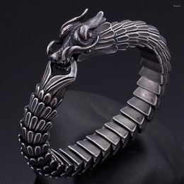 Link Bracelets Vintage Mens for Men Black Stainless Steel Punk Dragon Body Chain Mannen Armbanden Jewellery Boyfriend224t