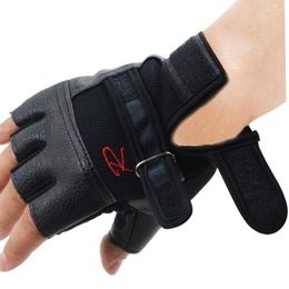 Five Fingers Gloves Men Women Gym Weight Lifting Bodybuilding Fitness Training With Lengthen Wrist Straps2039