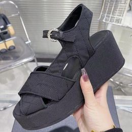 Sandals 2023 Summer Women Platform Peep Toe Thick Sole Female Runway Designer Height Increasing Buckle Strap Fashion