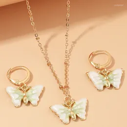 Necklace Earrings Set Fashion Cute Animal Kids Jewerly Sets For Women Small Fresh Butterfly Ins Wind Suit